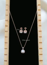 Blush Halo Charm Necklace Set (Rose Gold) NEC002589
