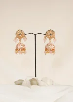 Blush Pink Kundan Jhumka (Yellow Gold) EAR000595