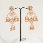 Blush Pink Kundan Jhumki (Yellow Gold) EAR000591