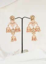 Blush Pink Kundan Jhumki (Yellow Gold) EAR000591