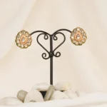 Blush Pink Kundan Studs (Yellow Gold) EAR000598