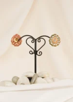 Blush Pink Kundan Studs (Yellow Gold) EAR000598 - Image 2