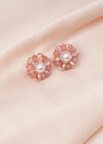 Blush Pink Pearl Earrings (Rose Gold) EAR000681