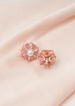 Blush Pink Pearl Earrings (Rose Gold) EAR000681 - Image 3