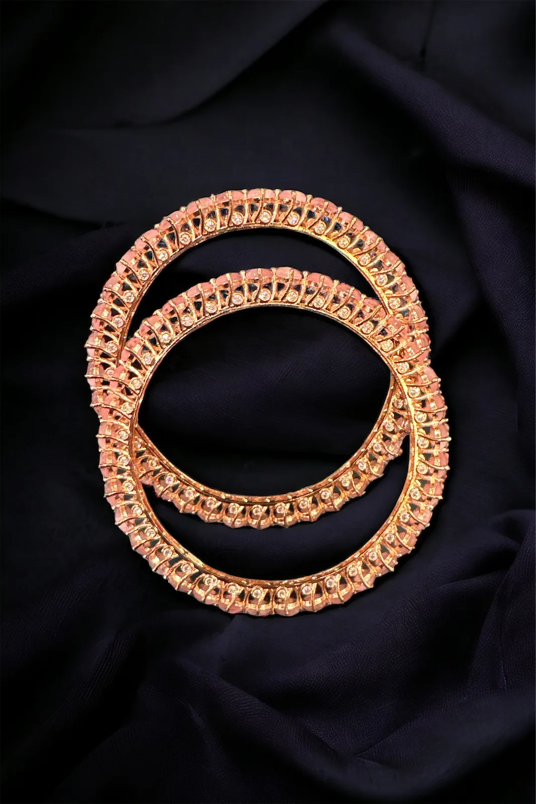 Blush-Pink-Single-Line-Bangle-Rose-Gold-BAN000379a Blush Pink Single Line Bangle (Rose-Gold) BAN000379 - Image 1