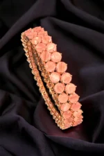 Blush Pink Single Line Bangle (Rose-Gold) BAN000379 - Image 2