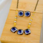 Bold Blue Designer Mangalsutra Set (Yellow Gold) MANG01532