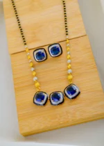 Bold Blue Designer Mangalsutra Set (Yellow Gold) MANG01532 - Image 2