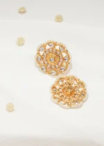 Bold Kundan Studs (Yellow Gold) EAR000544 - Image 4