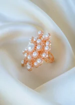 Bold Pearl Cocktail Ring (Rose Gold) RING01368 - Image 2
