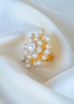 Bold Pearl Cocktail Ring (Yellow Gold) RING01367 - Image 2