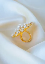 Bold Pearl Cocktail Ring (Yellow Gold) RING01367 - Image 3