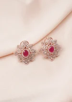 Bold Ruby Earrings (Rose Gold) EAR000685 - Image 2
