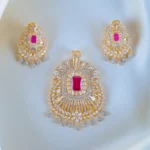 Bold Ruby Pendant Set (Yellow Gold) PSET01338