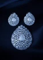 Bold Statement Pendant Set (Silver) PSET01344