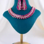 Botanical Red Chandelier Jewelry Set (Yellow Gold) NEC002408