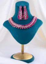 Botanical Red Chandelier Jewelry Set (Yellow Gold) NEC002408