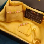 Bro Meenakari Pink Thread Rakhi with Floral Lumba Set