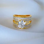 Broad Band Solitaire Ring (Yellow Gold) RING01224