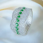 Broad Green Bracelet (Silver) BRA001282