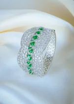 Broad Green Bracelet (Silver) BRA001282