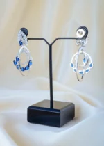 Bue Sapphire Grace Party Earrings (Silver) EAR001482 - Image 3