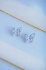 Butterfly Earrings (Silver) EAR000838 - Image 2