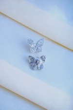 Butterfly Earrings (Silver) EAR000838 - Image 3