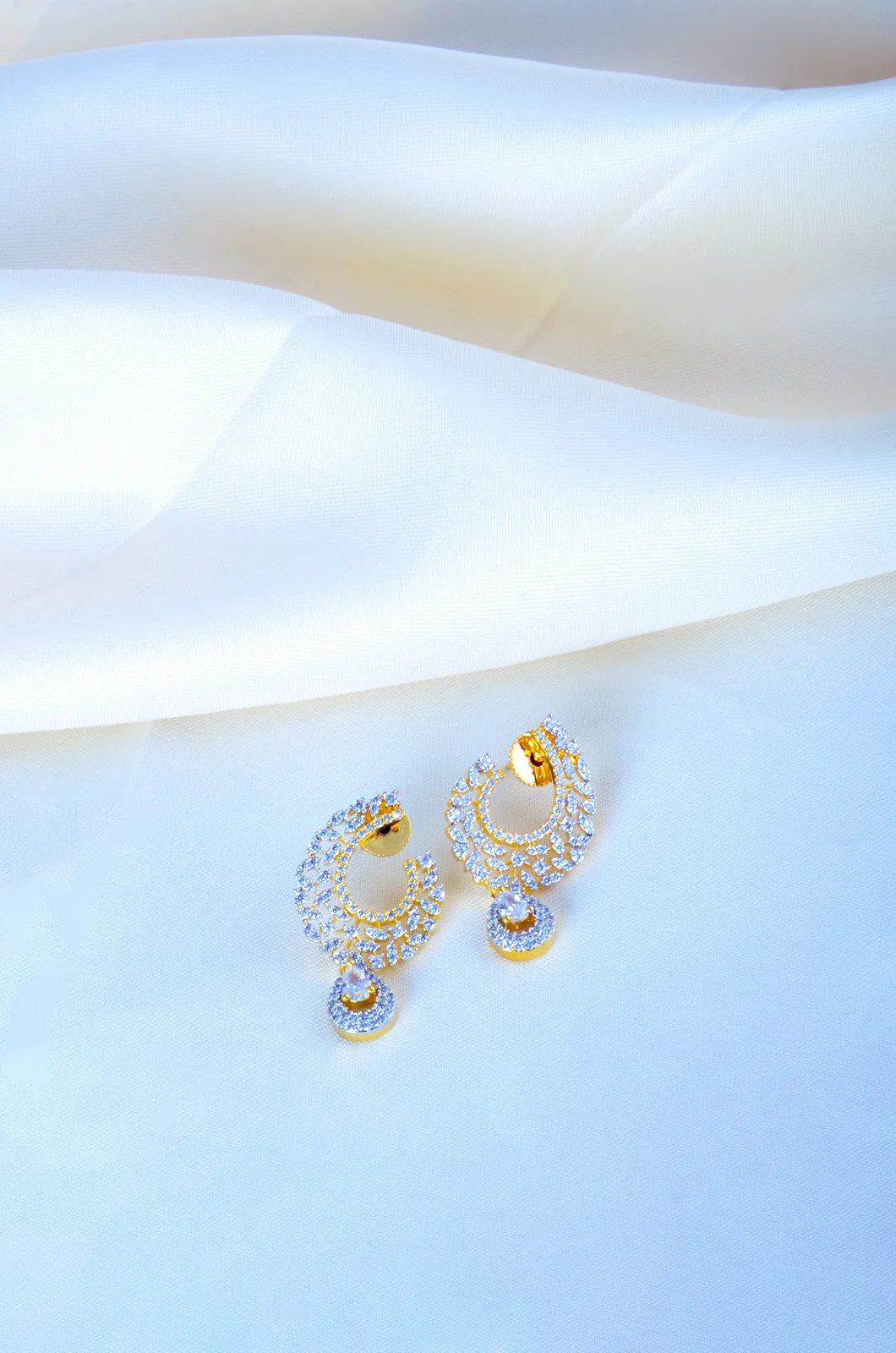 C-Shape-Drop-Earrings-Yellow-Gold-EAR000786a C Shape Drop Earrings (Yellow Gold) EAR000786 - Image 1