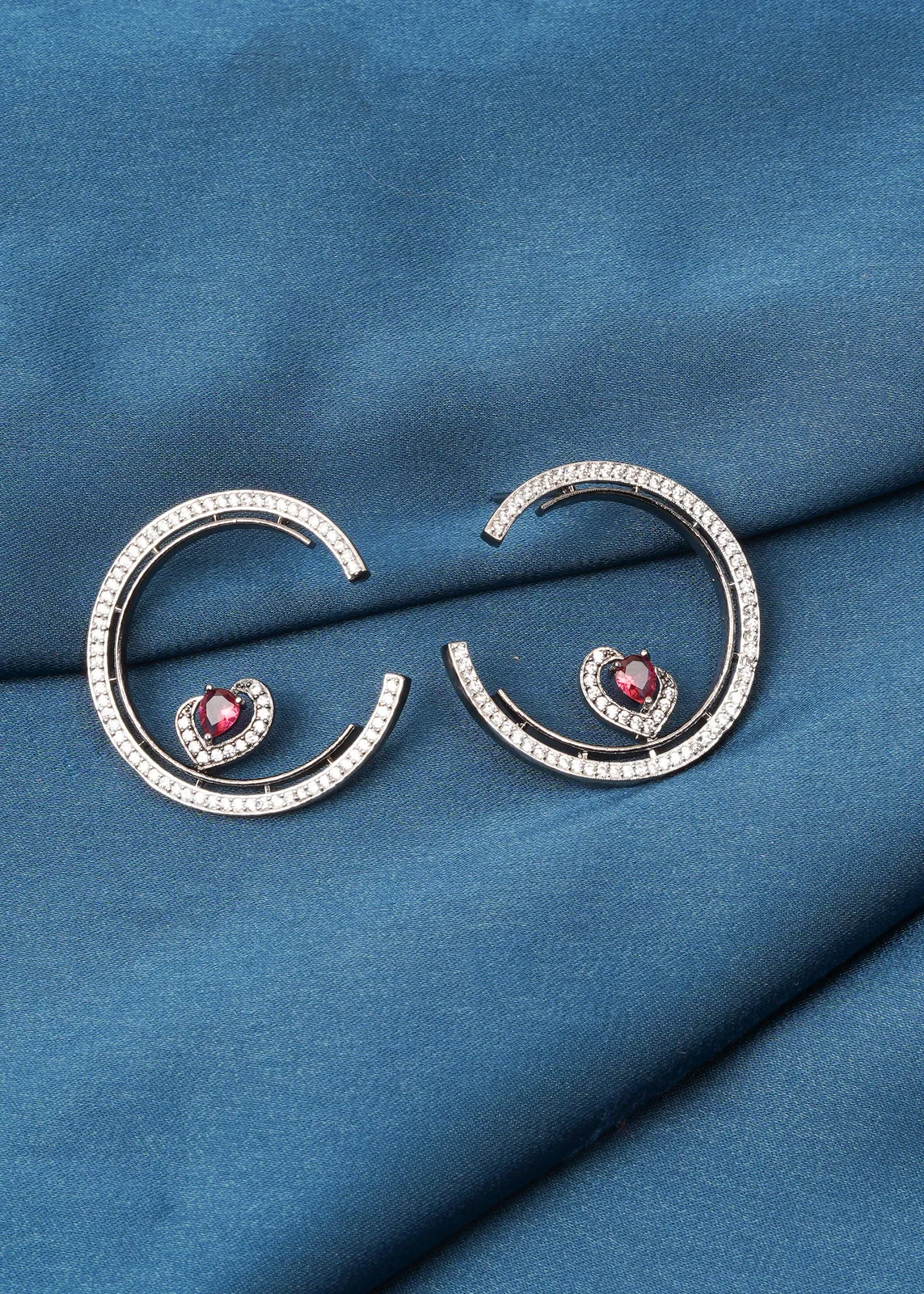C-Shape-Love-Earrings-Antique-Silver-EAR000736a C-Shape Love Earrings (Antique Silver) EAR000736 - Image 1