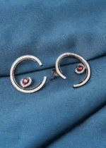 C-Shape Love Earrings (Antique Silver) EAR000736 - Image 3