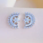C shape Studs (Silver) EAR000879