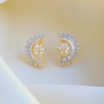 C shape Studs (Yellow Gold) EAR000877