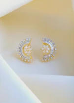 C shape Studs (Yellow Gold) EAR000877