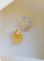C shape Studs (Yellow Gold) EAR000877 - Image 3