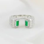 Celeste Green Statement Ring (Silver) RING02695