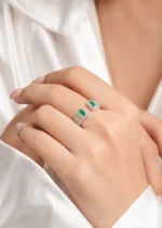 Celeste Green Statement Ring (Silver) RING02695 - Image 4