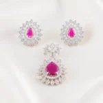 Celeste Pink Diamond pendant set (Silver) PSET02644