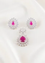 Celeste Pink Diamond pendant set (Silver) PSET02644