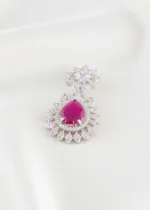 Celeste Pink Diamond pendant set (Silver) PSET02644 - Image 2
