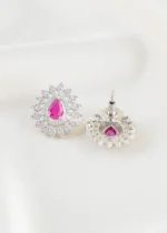 Celeste Pink Diamond pendant set (Silver) PSET02644 - Image 3