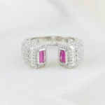 Celeste Pink Statement Ring (Silver) RING02696