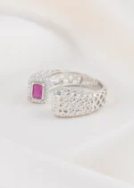Celeste Pink Statement Ring (Silver) RING02696 - Image 2