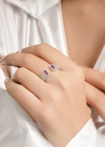 Celeste Pink Statement Ring (Silver) RING02696 - Image 4