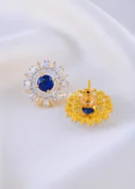 Celeste Shine Blue Earrings (Yellow Gold) EAR002141 - Image 4