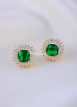 Celeste Shine Green Earrings (Yellow Gold) EAR002143 - Image 2