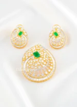 Celestia Green Pendant Set (Yellow Gold) PSET02665