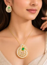Celestia Green Pendant Set (Yellow Gold) PSET02665 - Image 4
