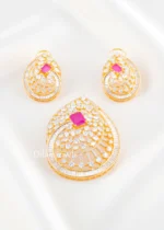 Celestia Pink Pendant Set (Yellow Gold) PSET02666