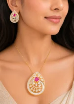 Celestia Pink Pendant Set (Yellow Gold) PSET02666 - Image 4